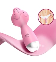 Çilek Başlıklı Mini Klitoral Masaj Vibratörü Pembe