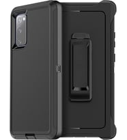 Samsung Galaxy S20 FE 5G (SADECE FE) Diğer Galaxy S20 modelleri ile uyumlu değildir) Defender Serisi Kılıf - SİYAH, sağlam ve dayanıklı, bağlantı noktası korumalı, kılıf klips desteği içerir
