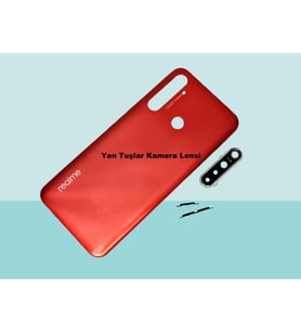 Tkgz - Oppo Realme 5İ FULL KASA Arka Kapak Batarya Kapağı - KIRMIZI
