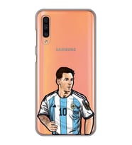 Samsung Galaxy A70 Uyumlu Lionel Messi Desenli Şeffaf Telefon Kılıfı