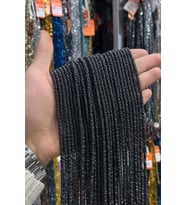 Hematit Taşı Dalgalı Rondela Kesim Mat Siyah 4x2mm Doğal Taş Dizi