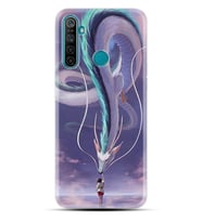 Realme 5i 5 Pro 6i 7 Pro 8 Kılıf Desemli Silikon Kız ve Ejderha 1742