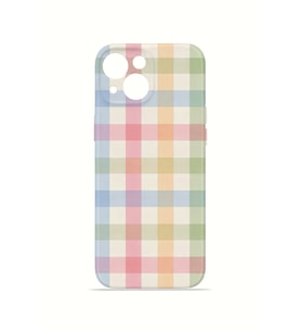 iPhone 14 Plus Vorian İnce Kamera Korumalı Mika Kılıf Pastel Gingham