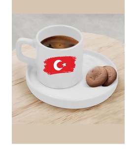 Türk Kahvesi Fincanı Bayraklı Fincan