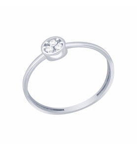 Diamond Line-Gülaylar Beyaz Altın 14 Ayar Geometrik Yüzük