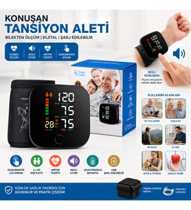Lunaev Wrist Bilek Ölçüm Dijital Tansiyon Aleti USB Şarj 7X8.3 cm Pls.saklama Kutu Brkt-086200