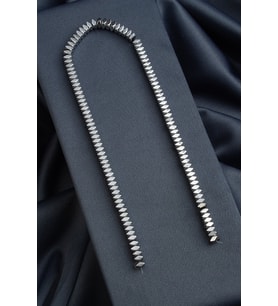 Hematit Doğal Taş Parlak Gümüş Rondela Kesim 6x3mm Dizi [AA]