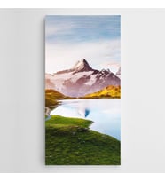 Çimenler Göl Karlıdağlar Panoramik Kanvas Tablo