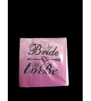 BRİDE TO BE SİYAH PEMBE PEÇETE 16 'LI