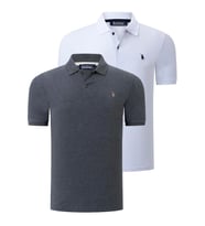 İKİLİ SET T8561 DEWBERRY ERKEK TSHIRT-ANTRASİT-BEYAZ