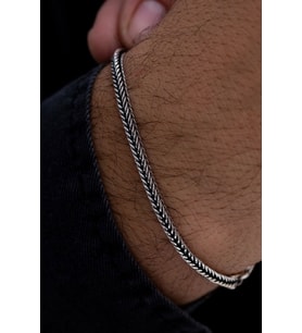 3.5mm Tilki Kuyruğu Model 925 Ayar Gümüş • Sevgiliye • Eşe • Babaya Hediye Bileklik
