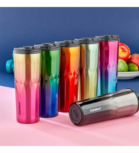 500ML DİAMOND TERMOS BARDAK RENKLİ PASLANMAZ ÇELİK - KAYDIRMAZ TPR TABAN - SIZDIRMAZ KAPAK (5680)