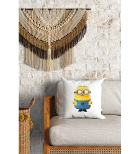 Minyonlar Desenli Çift Yön Dijital Baskılı Dekoratif Kırlent Kılıfı Yastık Kılıfı 39x39cm