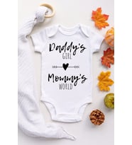 Kız Bebek Beyaz Babasının Kızı Annesinin Dünyası Çıtçıtlı Body Zıbın