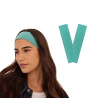 2'li Spor Saç Bantları - Elastik Kaymaz İnce Saç Ter Kafa Bandı Bandana, Kadın & Erkek Koşu Fitness Yoga Pilates Makyaj Yüz Yıkama Atletik Egzersiz Saç Bandı (Turkuaz)