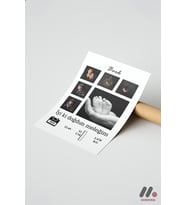 Kişiye Özel Bebek Doğum Bilgisi Posteri Siyah, Çerçevesiz Yüksek Kalite Duvar Afişi