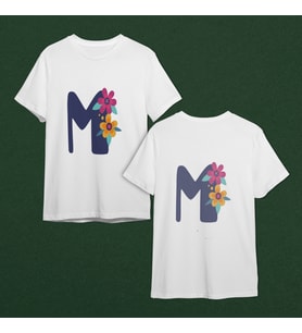Baş Harf Tasarımlı Tişört Kişiye Özel ( Unisex - Büyük - Çocuk )