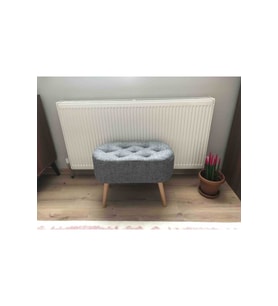 Gürgen Ahşap Ayak welsoft Kumaş Oval Pufidik Puf Bench Tabure Sandalye Berjer Koltuk
