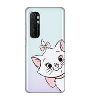 Xiaomi Mi Note 10 Lite Uyumlu Marie Kedicik Desenli Şeffaf Telefon Kılıfı