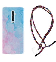 Oppo Reno 2Z 4 Lite 4 Pro 5 6 7 A31 Kılıf Boyun Asklı Rasta Silikon Pink Blue Abstract 1385