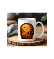 Hallowen Tasarımlı Baskılı Seramik Kupa Bardak 330 ml (Beyaz)