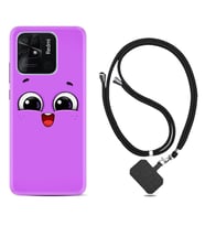 Xiaomi Poco X3 Pro M4 Pro X4 Pro C40 10C Kılıf Boyun Askılı Silikon Purple Sweety 1717