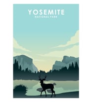 Yosemite Ulusal Parkı California Doğa Seyahati Poster Baskı Tablo Ahşap Poster Dekoratif