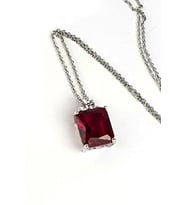 Sky Diamond Red creative rubies 925 ayar gümüş lüks baget kolye