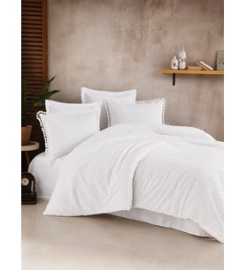 Mulvxurg Urg02 Butik Nevresim Takımı Çift Kişilik Estina V6 Beyaz (Mulvix)