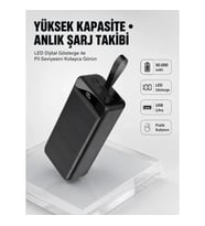 Mey İthalat® Tüm Cihazlarla Uyumlu 50.000 mAh Powerbank – Yüksek Kapasiteli, LED Gösterge ve Akıllı