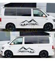 Karavan Çekme Dağ Ağaç Araba Oto Sticker Çıkartma Etiket 2 Adet 100 x 35 Cm