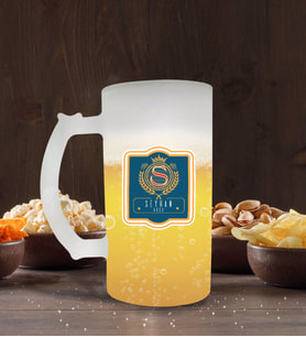 BK Gift Kişiye Özel İsimli Buzlu Cam Bira Bardağı 50cl-106 (Beyaz)