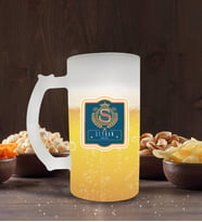 BK Gift Kişiye Özel İsimli Buzlu Cam Bira Bardağı 50cl-106 (Beyaz)