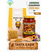 Karaorman Çiçek Balı 1000g Tahta Kaşık ve Polen Hediye