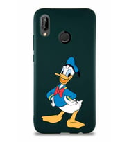 Huawei P20 Lite Soft Premier Kapak Donald Duck-C Tasarımlı Silikon Kılıf - Yeşil (Şeffaf)