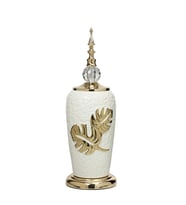 Vitale Yakut Silver Kapaklı Gold Vazo 15x15x43 cm AK.JE0176