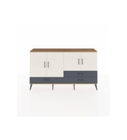 Arges Konsol 5 Raflı 3 Çekmeceli 4 Kapaklı 176x30x99 Çam-Aytaşı/Antrasit