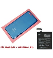 Tkgz Xiaomi Mi 6 Arka Kapak Batarya Pil Kapağı + PİL (CAM) MAVİ