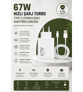 67W Turbo Şarj Cihazı Hızlı Güç Aktarımı Sağlayan Tasarım