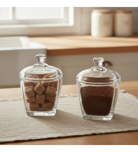 Sina 2’li Kapaklı Cam Şekerlik Seti 2 x 275 ml.