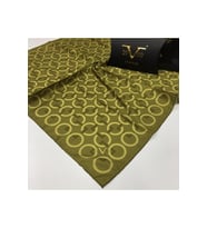 Geometrik Desen Black Seri Twill Eşarp Eşarp Askısı ile Birlikte 90x90 cm Hardal