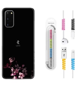 Samsung A02S A03S A10 A12 A13 A21S A22 Kılıf Kablo Koruma Spiral Silikon Love 1629