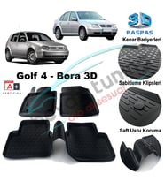 Volkswagen Bora Havuzlu 3D Paspas Niken Siyah