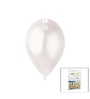 GM-110-28 METALİK - BEYAZ BALON 11&amp;apos;&amp;apos; - 28CM - 100 PARÇA (5680)