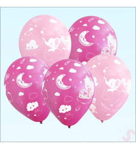 Bebek Temalı Balon, 30cm x 8 Adet - Pembe