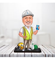 kişiye özel karikatür biblo bowlingci adam