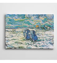 Vincent Van Gogh Zwei Grabende Bäuerinnen Auf Schneebedecktem Feld Kanvas Tablo