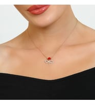 SONSUZLUK KOLYE - 925 AYAR GÜMÜŞ KOLYE (Kırmızı)