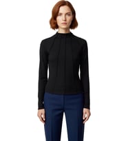 Kadın Polyester Esnek Örme Bluz Regular Kalıp Bisiklet Yaka Fermuarlı Uzun Kollu Casual Günlük
