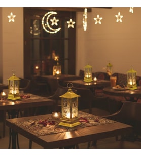 Ramazan Temalı Gold Kare Kubbe LED Lamba